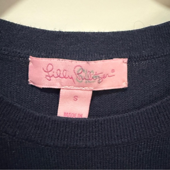 Lilly Pulitzer Navy Cold Shoulder Tidewater Sweater S - Picture 3 of 4